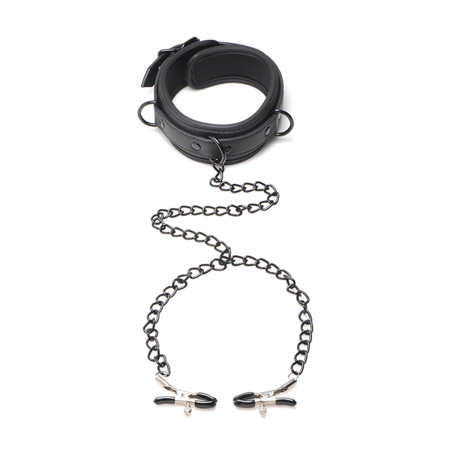 Collared Temptress Collar with Nipple Clamps