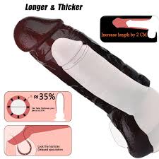 2 Inch Erection Smooth Silicone Penis Sheath - Black