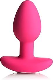 10X Pop Rocker Vibrating Silicone Plug with Remote - Magenta