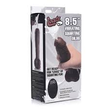 8.5 Inch Vibrating Squirting Dildo with Remote Control - Dark